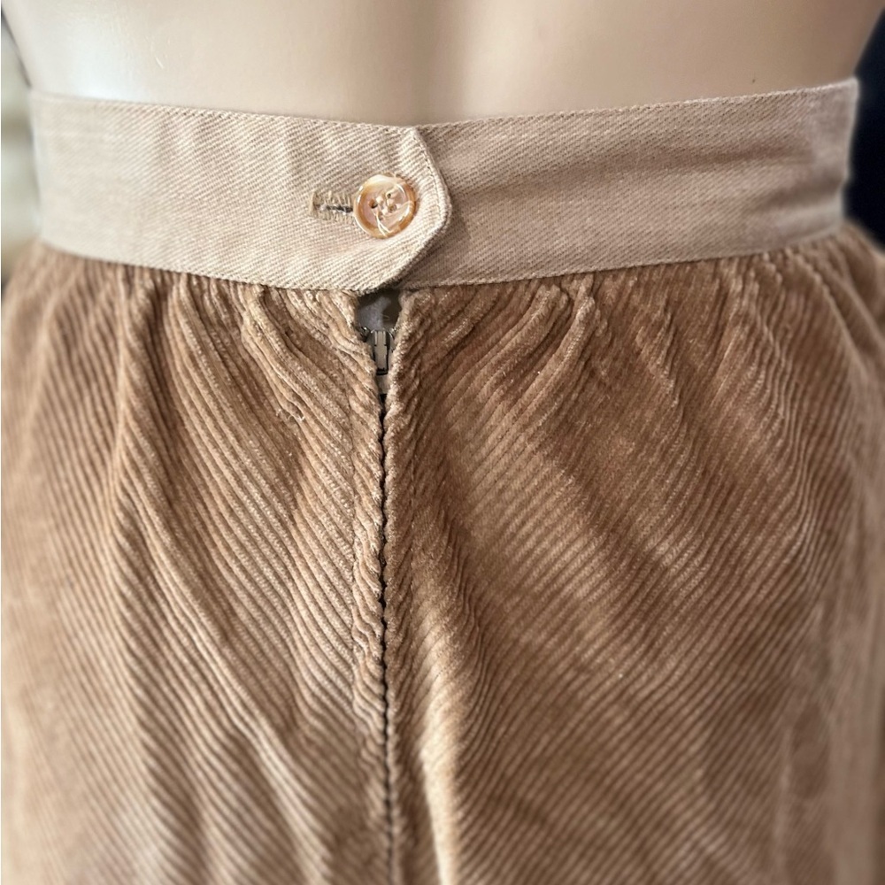 High waisted corduroy tan bubble skirt vintage SM - Picture 10 of 11